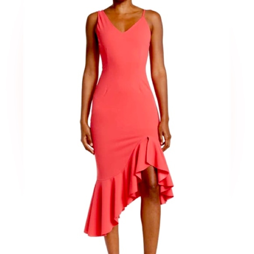 Coral Asymmetrical Dress